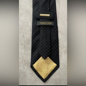 Black Tie with Gold Diamond-Grid Detailing
